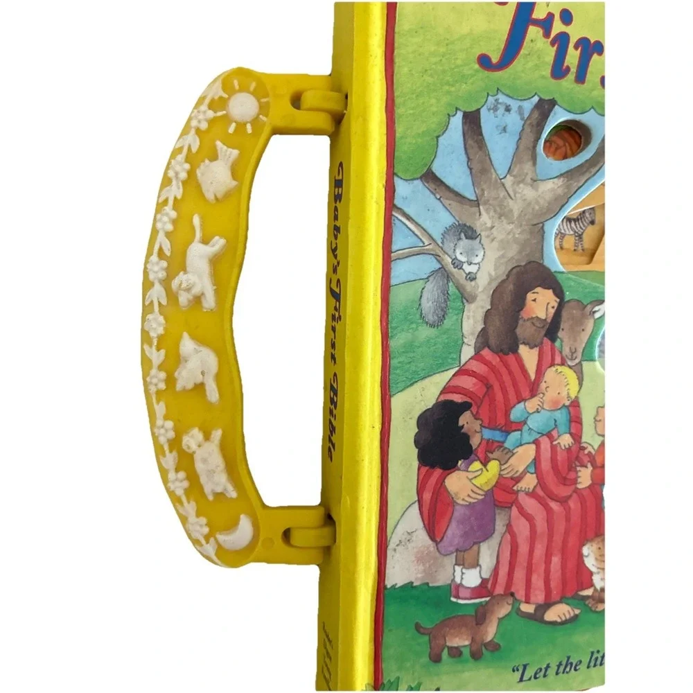 Baby's First Bible Catholic Board Book Peek Trough Windows Carry Handle Vintage